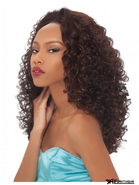 Cheveux bouclés brésiliens Remy Brown Long Trendy 3/4 Wigs