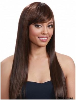 Cheveux raides indiens raides Auburn longs fabuleux 3/4 perruques