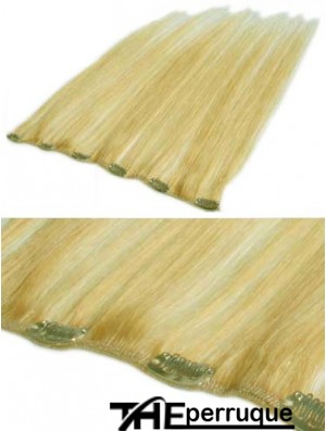 Pince à cheveux blonde remy droite abordable dans les extensions de cheveux