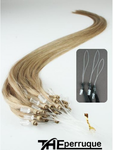 Bonnes extensions de cheveux d'anneau de boucle micro blonde droite