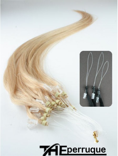 Extensions de cheveux d'anneau de micro-boucle droite blonde idéale