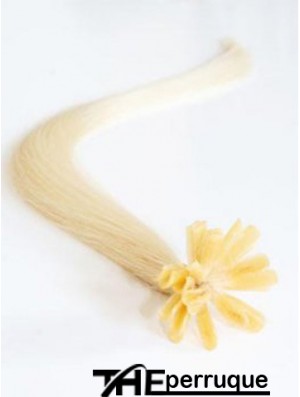 Extensions de cheveux blondes droites pour ongles / pointe U