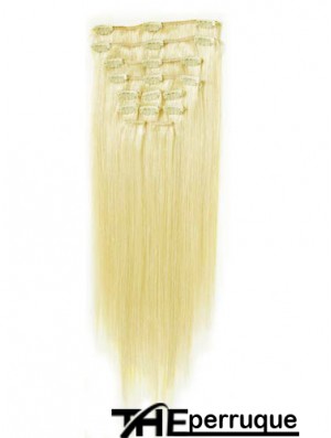 Perfect Blonde Straight Remy Hair Clip dans les extensions de cheveux