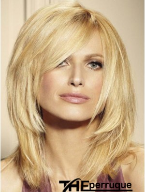 100% perruques de cheveux humains couleur blonde longueur d'épaule coupe en couches