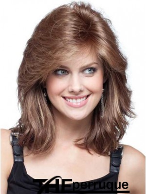 Flexibilité Auburn Wavy épaule Longueur Remy Human Lace Front Mono Perruques