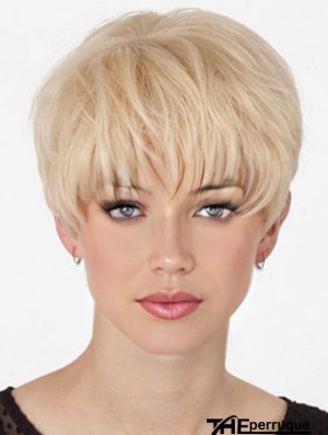 Topper mono de cheveux humains avec le monofilament coupe le style droit de courte longueur