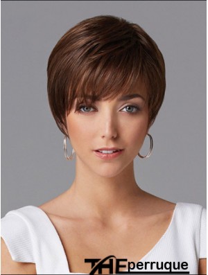 Perruques de cheveux pour les femmes Longueur courte Style droit Couleur Auburn