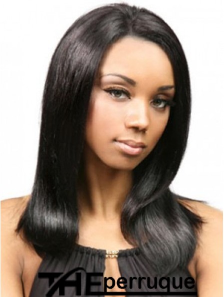 Yaki cheveux humains avec capless couleur noire Yaki Style