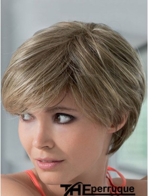 Perruques de cheveux humains mono avec coupe courte avant en dentelle