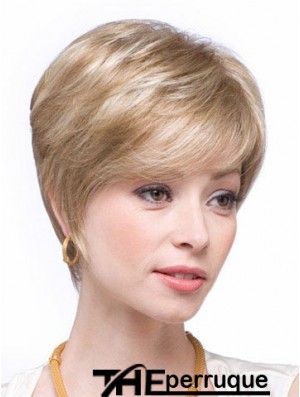 Perruques de cheveux humains blonds Couleur blonde Style droit en couches