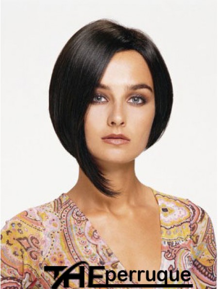 Lace Front Chin Longueur Straight Black Perruques Bob abordables