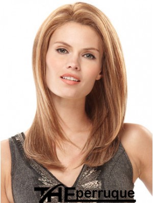 Cheveux blonds attachés à la main monofilament style droit couleur blonde