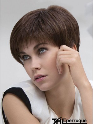Brown Straight Cropped Boycuts Lace Front Perruques pas chères UK Sale