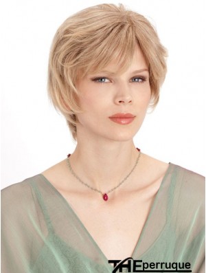 Monofilament Straight Layered Chin Longueur 8 pouces Perruques de cheveux humains incroyables