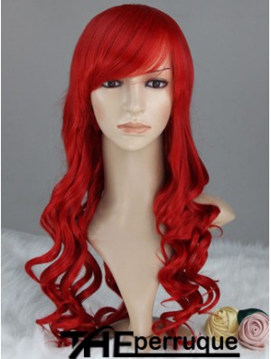 Wavy With Bangs Lace Front Discount 22 pouces rouge longues perruques