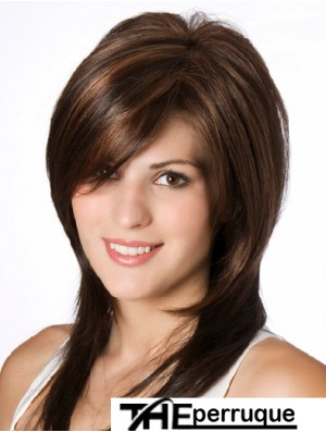 Perruque Lisse Marron Layered 14 pouces Cheveux Naturels