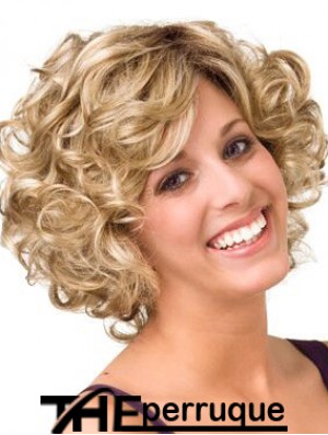 Bouclés Blonde Layered 10 pouces Acheter Perruques de cheveux humains