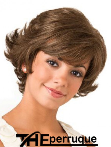 Lace Front Wavy 8 pouces Brown Bob perruques pour les femmes