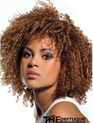 Perruques de cheveux blonds afro-américaine couleur blonde avec une frange Kinky Style