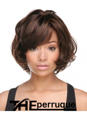 Auburn Chin Longueur Bobs Capless Styles de cheveux synthétiques pour femme noire