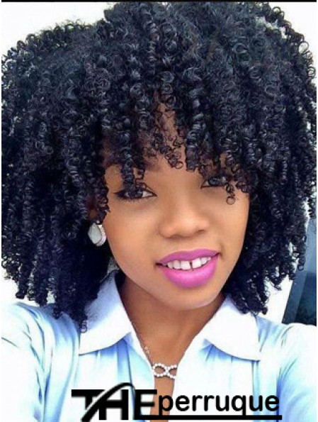 Top 12 pouces longueur d'épaule Kinky perruques pour les femmes noires