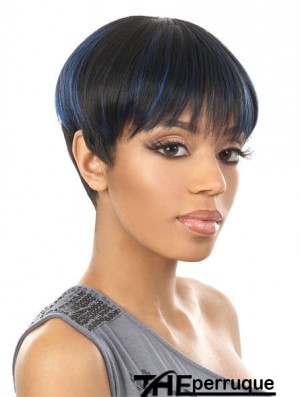 Cropped Black Straight Boycuts New African American Wigs