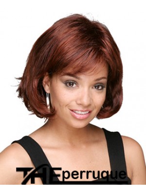 Longueur de menton Auburn Wavy Bobs Perruques afro-américaines modernes