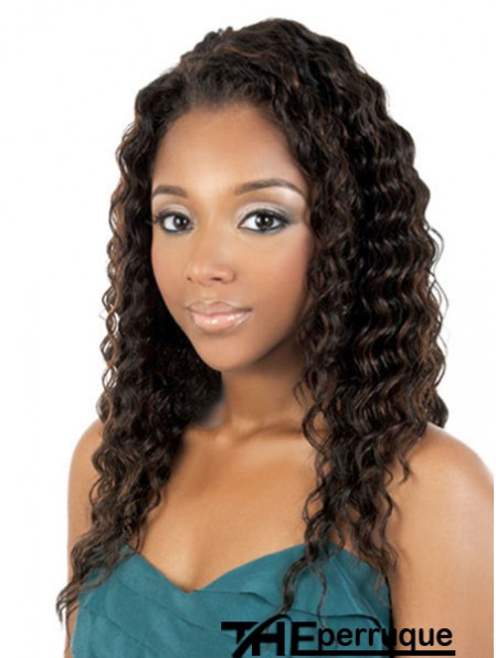 Long Brown Curly Without Bangs Best African American Wigs