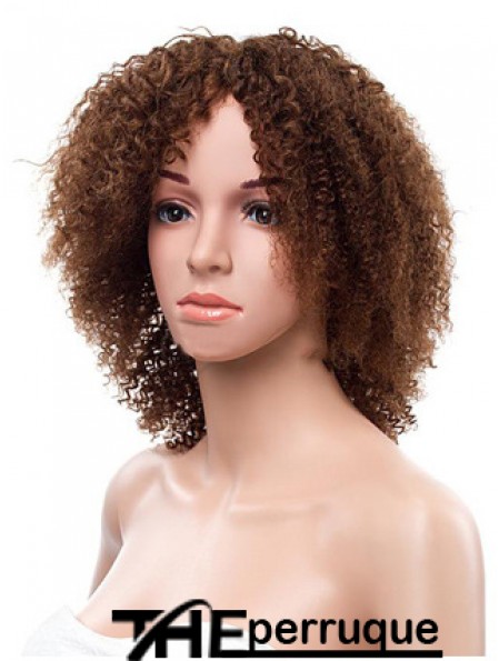 Coiffures afro-américaines courtes Remy Human Lace Front Brown Color