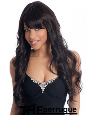 Long Black Wavy With Bangs Perfect African American Wigs