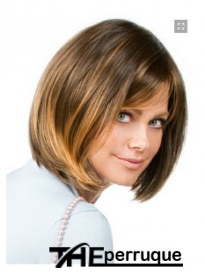 Capless menton longueur droite blonde populaire bob perruques