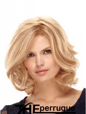 Monofilament synthétique ondulé pour dames, épaule blonde en couches de 14 po