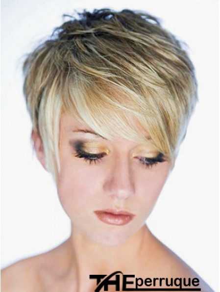 Meilleure perruque synthétique Boycuts Longueur recadrée Couleur blonde