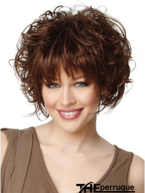 Acheter Cheveux synthétiques Longueur du menton Couleur Auburn Bouclés Style Bobs Cut