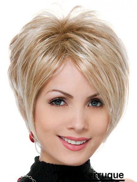 Vente en gros de cheveux synthétiques UK Blonde Boycuts Style droit