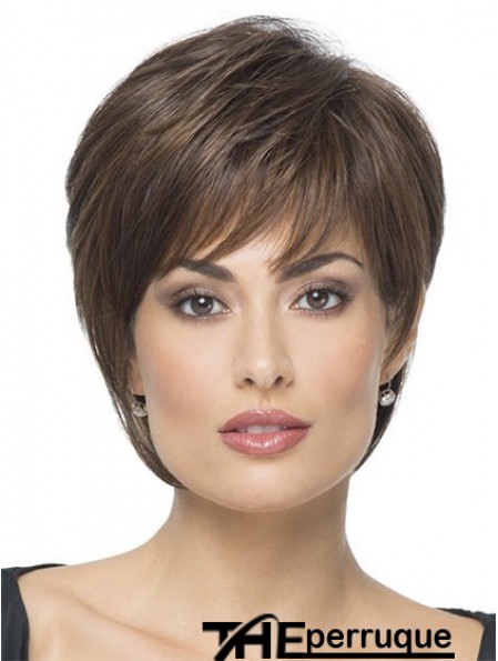 Court Boycuts Straight Brown Hairstyles Synthetic Wigs