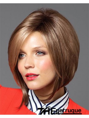 Perruques Bob No-Fuss Bob Straight Capless Brun Longueur Menton