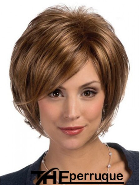 Lace Front Chin Longueur Straight Brown Modern Bob Perruques