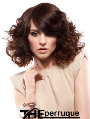 Curly Layered épaule Longueur Auburn magnifique perruques avant de lacet