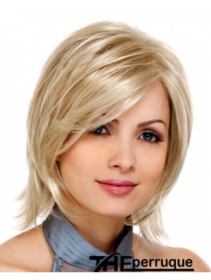 Perruques avant de lacet synthétique blonde Bobs cheveux coupe la longueur du menton