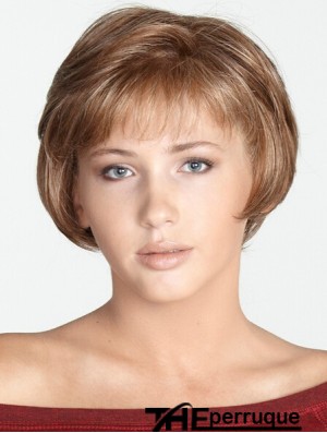 Straight Bobs Perruques synthétiques de mode blonde de 8 pouces