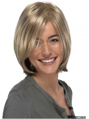 Capless Straight Blonde Bobs 11 pouces perruques synthétiques pour femmes