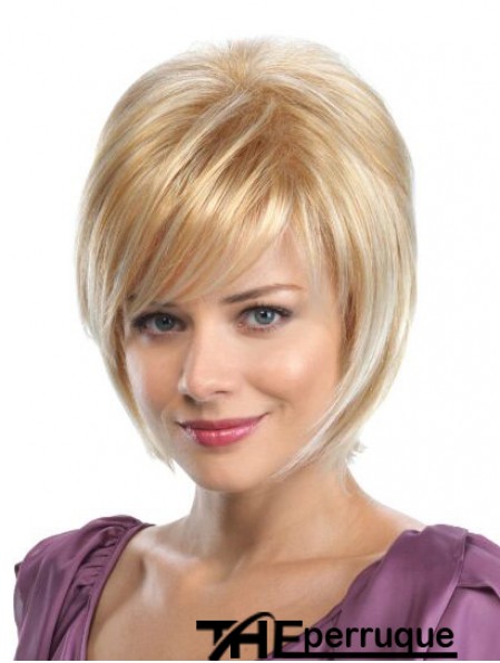 Bobs Blonde Synthetic Straight 8 pouces Perruques moyennes