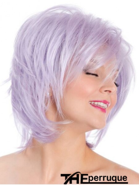 Capless Straight Lilac 8 pouces Bobs Fashion Wig