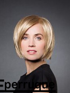 10  inchdroite blonde synthétique menton longueur perruque monofilament Bob