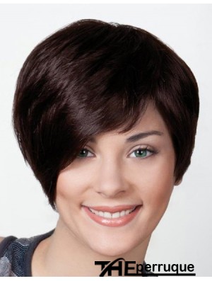 Black Boycuts Short 8  inchStraight Synthetic Monofilament Wig Sale