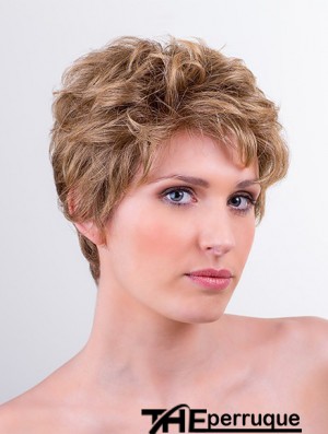 Monofilament synthétique 6  inchBoycuts Perruques courtes blondes ondulées pour femmes