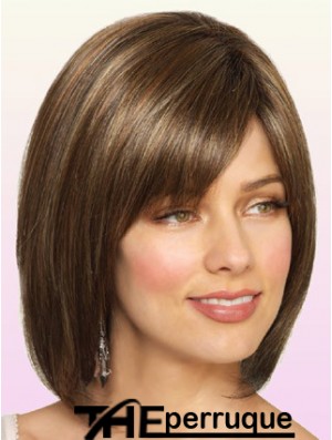 Perruques Bob Style Chin Longueur Lace Front Bobs Cut Brown Color