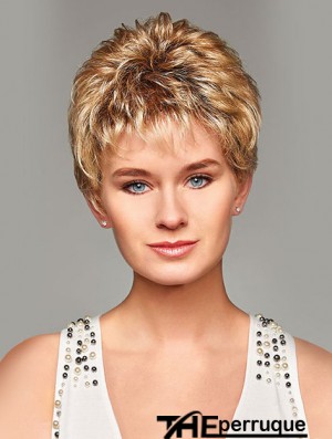 Mono Hair Toppers UK Cropped Length Blonde Color Curly Style Boycuts