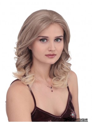 Longs bouclés sans frange Flexibilité Blonde Lace Front Wigs